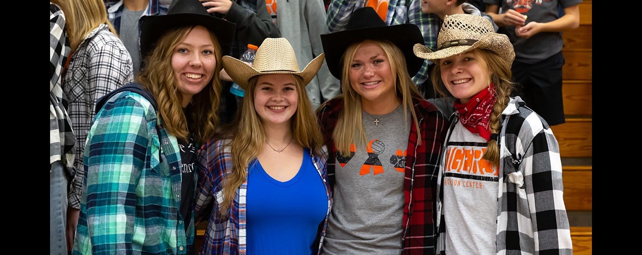 Fans dressed up for cowboy theme night
