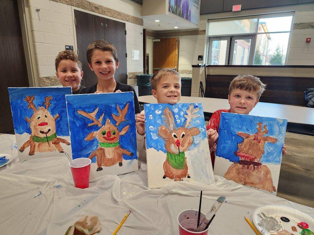 Cookies and Canvas - Showing off the finished paintings