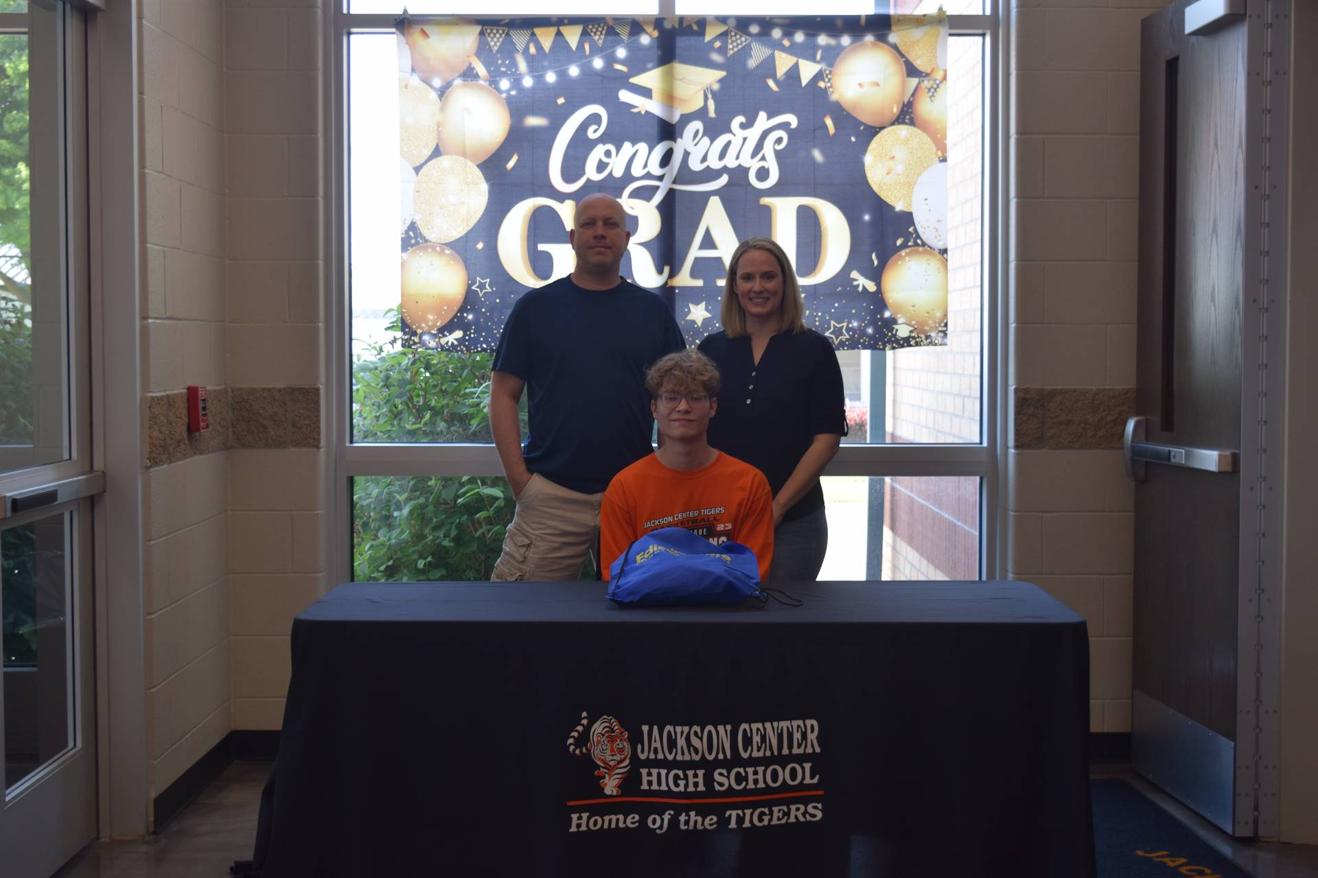 Mason Gross and parents photo booth