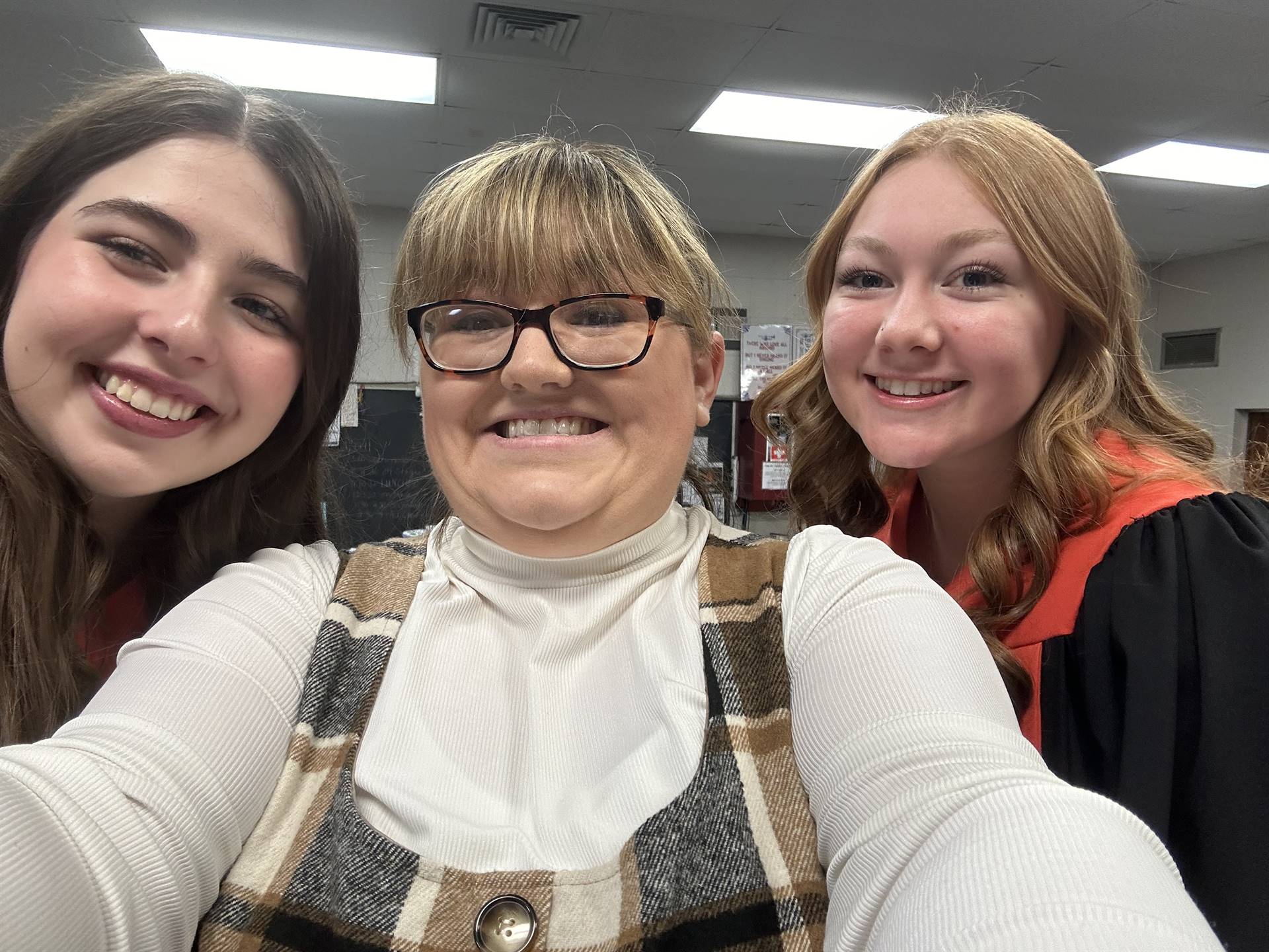 Two High School Honor Choir Member with Teacher