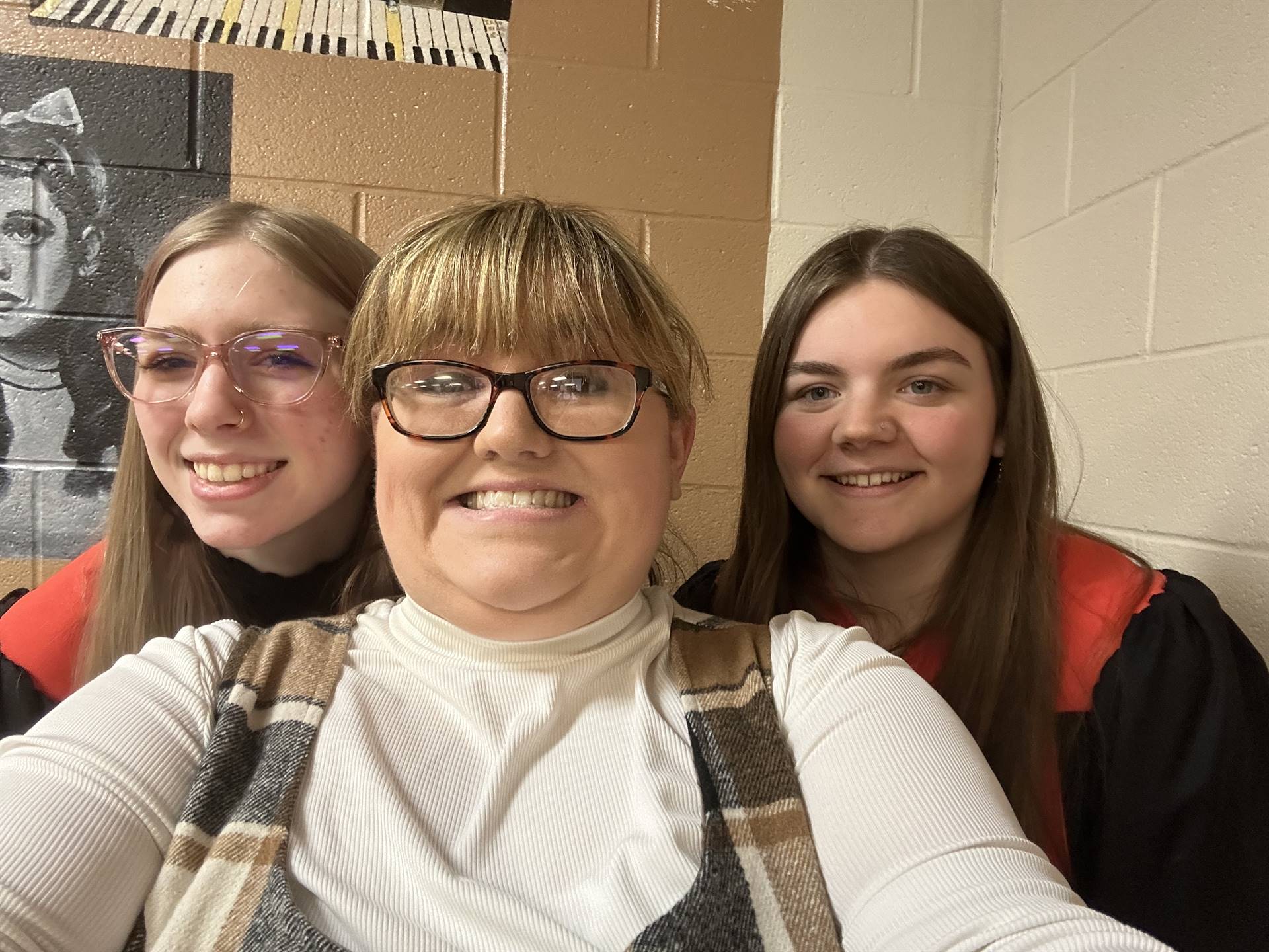 Two High School Honor Choir Members with Teacher